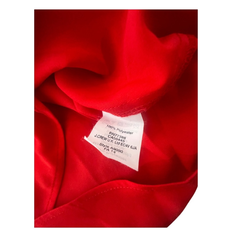 J.Crew Ruby Red Soft Satin Concealed Button Down … - image 4